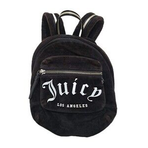 Juicy Couture Mini Backpack Brown White Velour Soft Bag